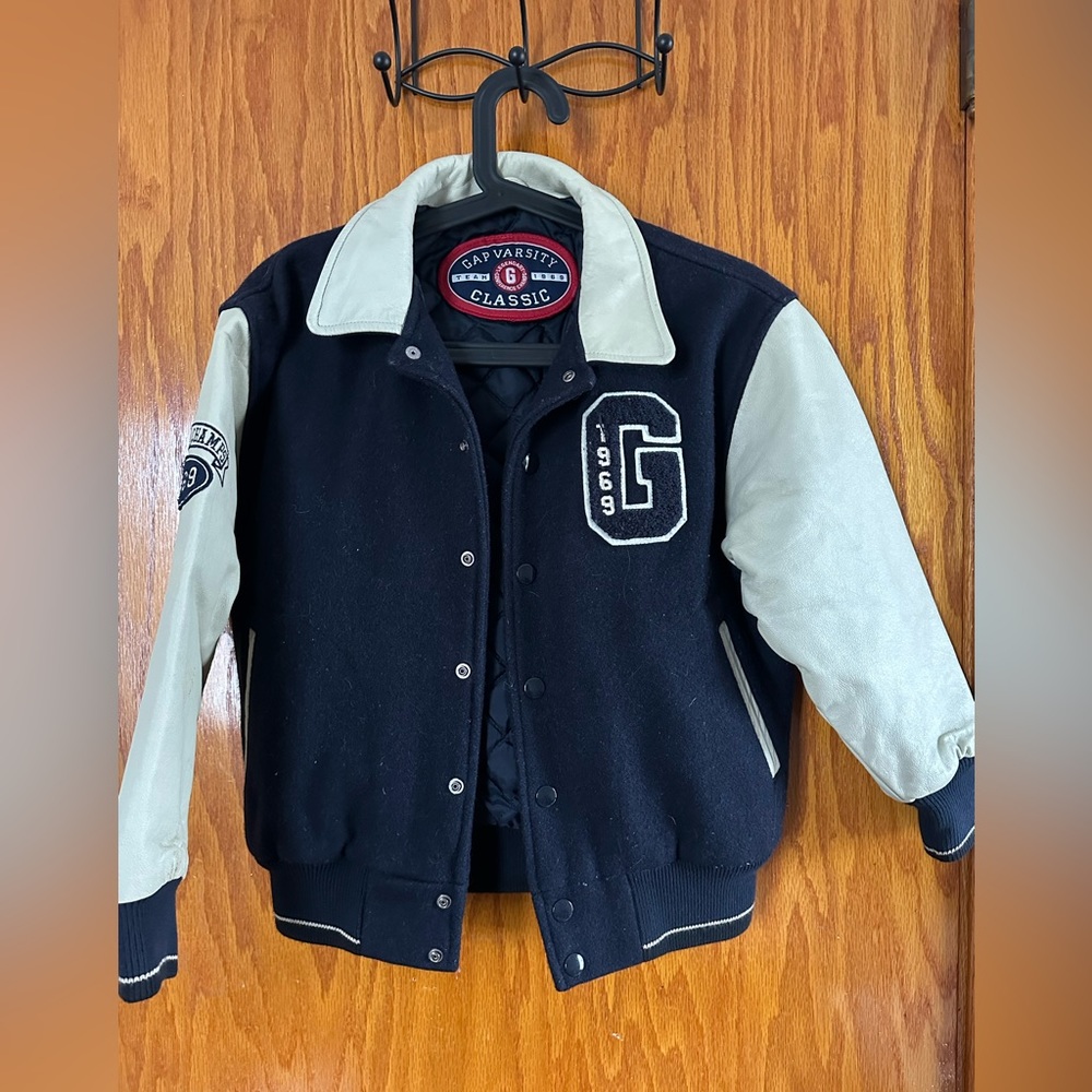 Gap Kids Navy Retro Letter Jacket - M